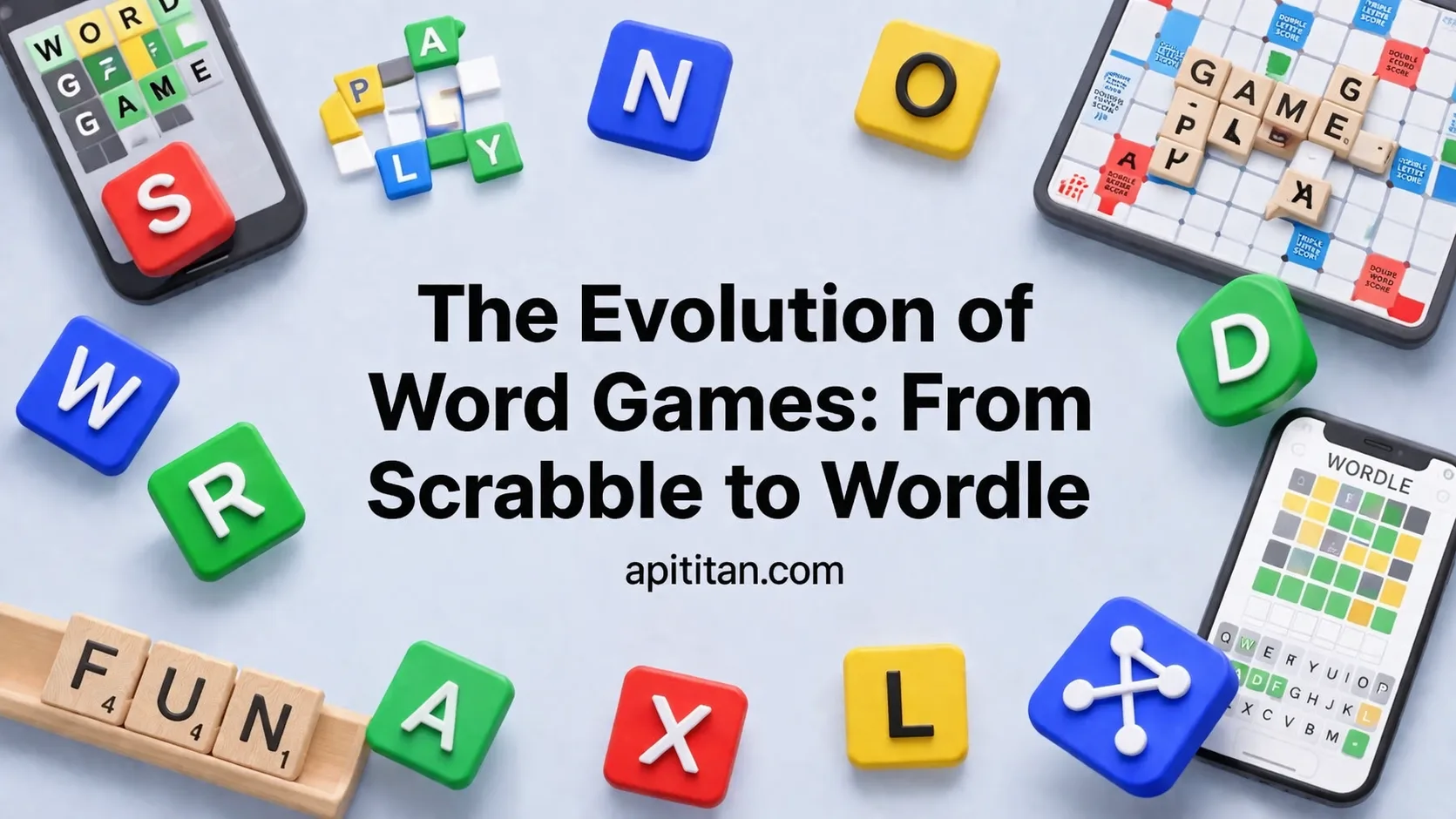 The Evolution of Word Games: From Scrabble to Wordle — colorful word puzzle tiles on a screen