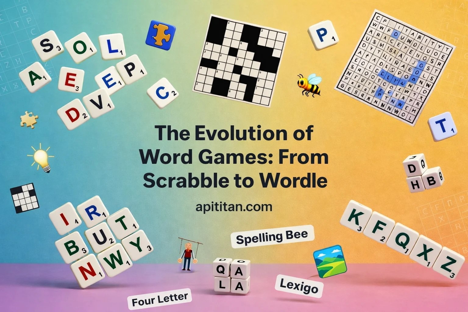 10 Fun Word Games to Play When You're Bored (Free & Online) — colorful word puzzle tiles on a screen