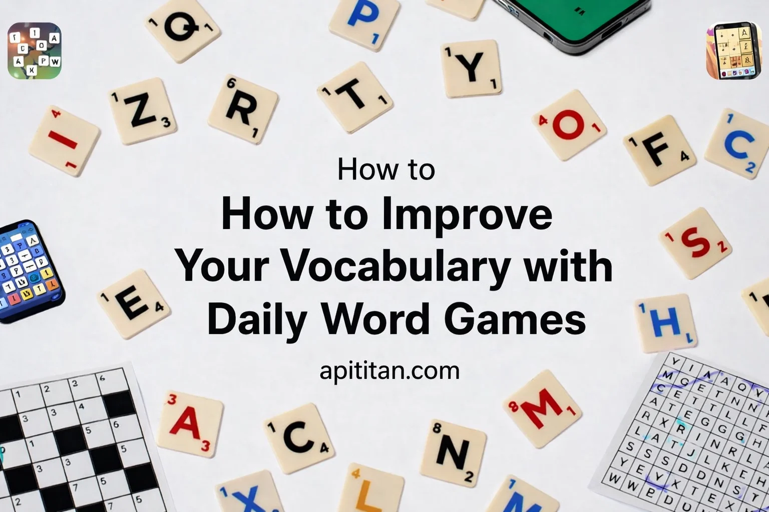 How to Improve Your Vocabulary with Daily Word Games — colorful word puzzle tiles on a screen